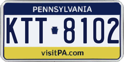 PA license plate KTT8102