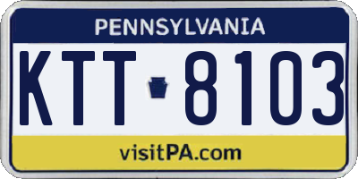 PA license plate KTT8103