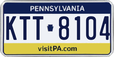 PA license plate KTT8104