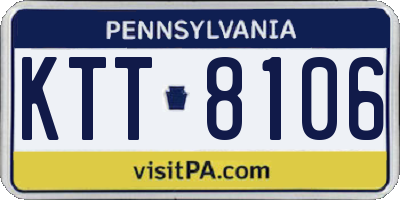 PA license plate KTT8106