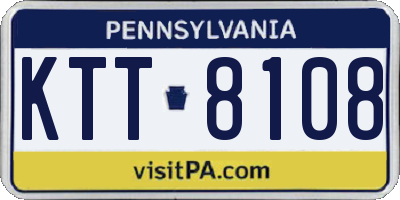 PA license plate KTT8108