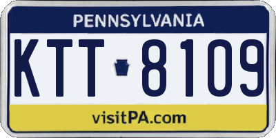 PA license plate KTT8109