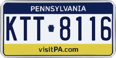 PA license plate KTT8116