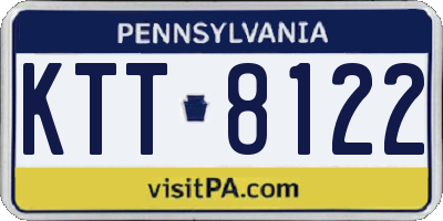 PA license plate KTT8122