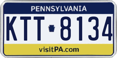 PA license plate KTT8134