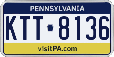 PA license plate KTT8136