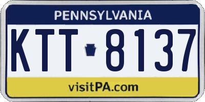 PA license plate KTT8137