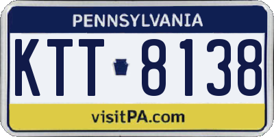 PA license plate KTT8138
