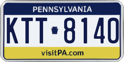 PA license plate KTT8140