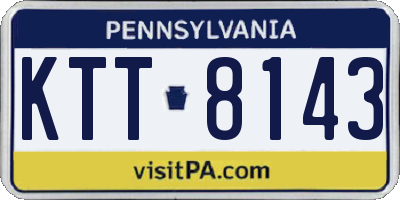 PA license plate KTT8143
