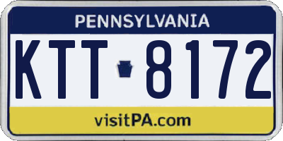 PA license plate KTT8172