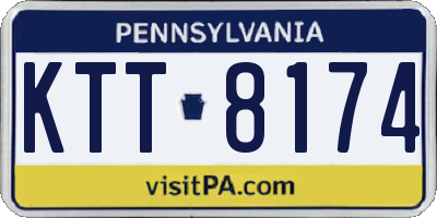 PA license plate KTT8174