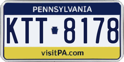 PA license plate KTT8178