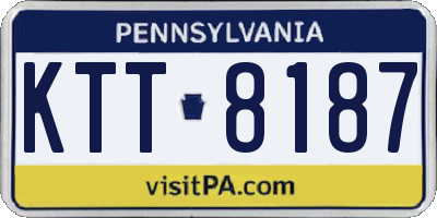 PA license plate KTT8187