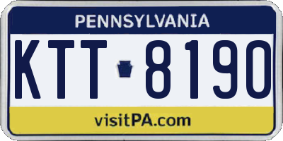 PA license plate KTT8190