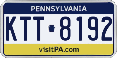 PA license plate KTT8192