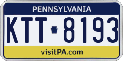 PA license plate KTT8193