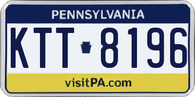 PA license plate KTT8196