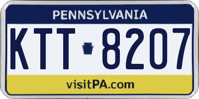 PA license plate KTT8207