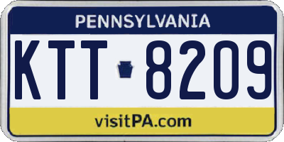 PA license plate KTT8209