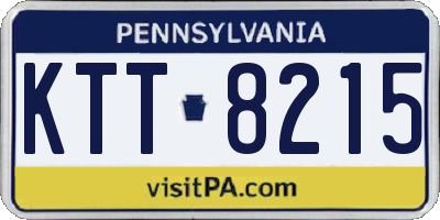 PA license plate KTT8215