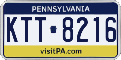 PA license plate KTT8216