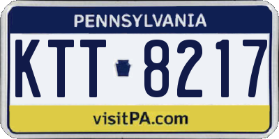 PA license plate KTT8217