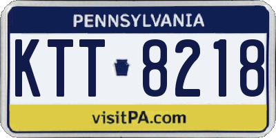 PA license plate KTT8218