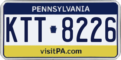 PA license plate KTT8226