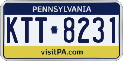 PA license plate KTT8231