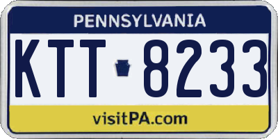 PA license plate KTT8233