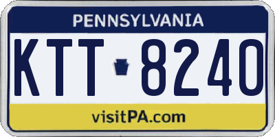 PA license plate KTT8240