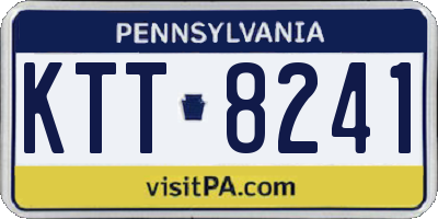 PA license plate KTT8241