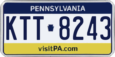 PA license plate KTT8243
