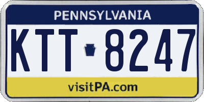 PA license plate KTT8247