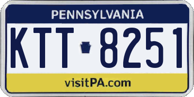 PA license plate KTT8251