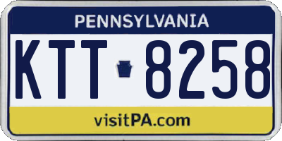 PA license plate KTT8258