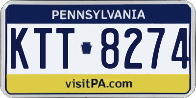 PA license plate KTT8274