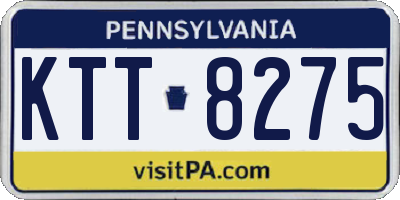 PA license plate KTT8275
