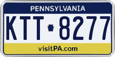 PA license plate KTT8277