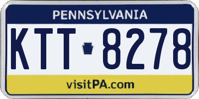 PA license plate KTT8278