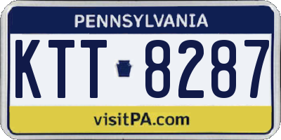 PA license plate KTT8287
