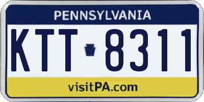 PA license plate KTT8311