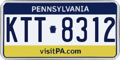 PA license plate KTT8312