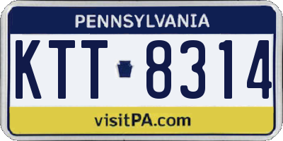PA license plate KTT8314