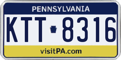 PA license plate KTT8316