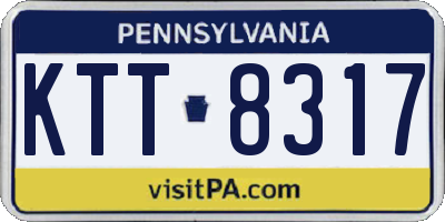 PA license plate KTT8317