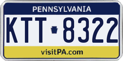 PA license plate KTT8322