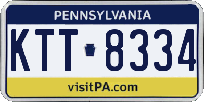 PA license plate KTT8334