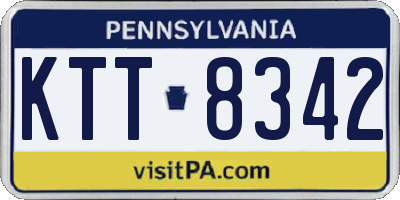 PA license plate KTT8342